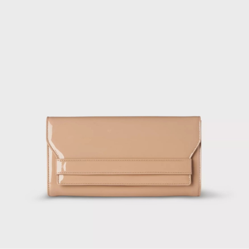 LK Bennett Ella Tan Patent Leather Clutch
